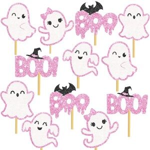 Glitter Ghost Centerpiece Sticks - 24